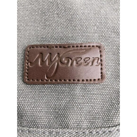 Mygreen Canvas Crossbody Shoulder Bag Messenger Work Small Gray 3 Compartments - Picture 3 of 10